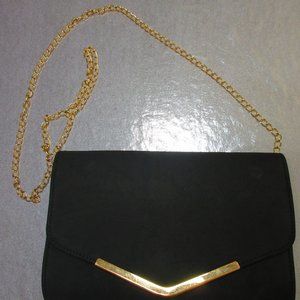 Crossbody Bag With Zipper Compartments & With Gold Color Chain